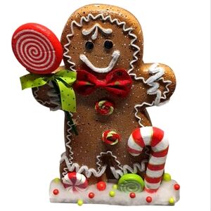 Festive Gingerbread Man Holiday Decoration GUC